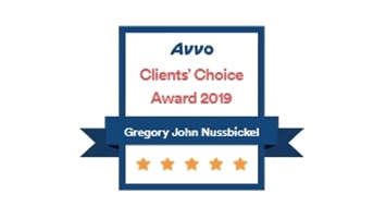 Avvo Clients' Choice Award 2019 Gregory John Nussbickel