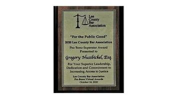 Lee County Bar Association "For The Public Good" award
